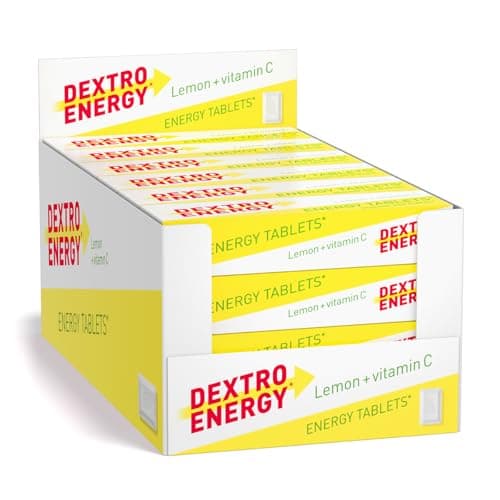 Image of Dextro Energy Lemon Tablets Fast Acting Carbohydrates for a Quick Burst of Glucose with Vitamin C for reduction of tiredness and fatigue Vegan 47g (Pack of 24)