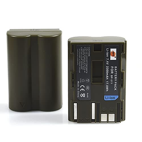 Image of DSTE 2PCS BP-511 BP511A BP511a (2300mAh/7.4V) Battery Compatible with Canon EOS 10D, 20D, 300D, 30D, 40D, 50D, 5D, D30, D60