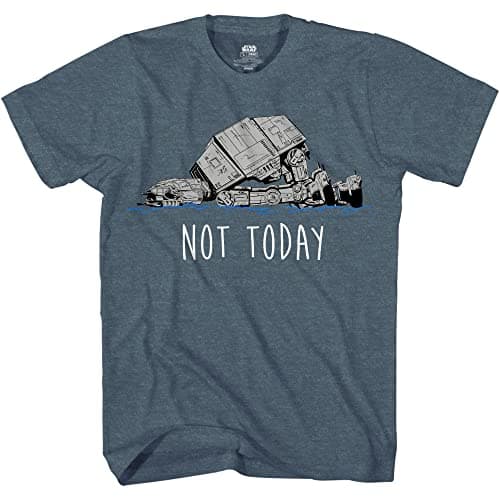 Image of Star Wars at-at Not Today Humor Funny Hoth Adult Graphic T-Shirt, Indigo Heather, XXL