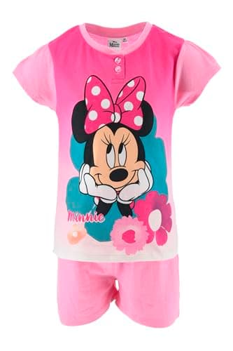 Image of Disney Girls Minnie Mouse Short Pyjamas Pink 2-3 Years