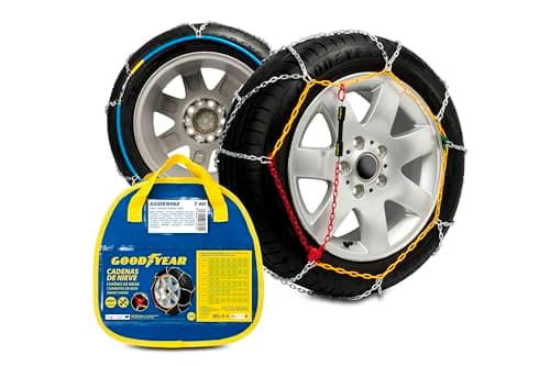 Image of Goodyear Set of 2 x 9 mm Metallic Car Snow Chains Size 60 with Automatic Tensioner
