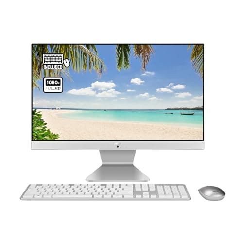Image of ASUS ALL-IN-ONE V222F 21.1 FHD LCD Screen 8GB DDR4 1TB Hard drive Win11 Home Pentium Gold 6405U - White (Renewed)