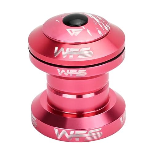 Image of WFS NV.28 1 Inch Threadless Bike Headset - CNC Alloy, ISO 26.4mm Crown Race, Sealed Bearings, Includes Top Cap and Starnut, Rose Gold