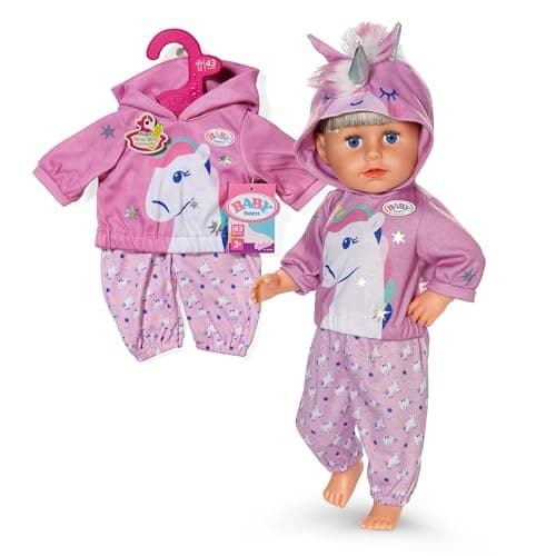 Image of BABY born Unicorn Jogging Suit Outfit - Doll clothes for 43cm dolls - Premium doll accessory - Suitable for children Aged 3+