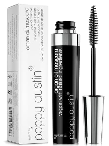 Image of Poppy Austin - Vegan Mascara Black Volume And Length Waterproof - Gentle, Hypoallergenic Volumising Mascara, Organic & Cruelty Free All Natural Organic For Sensitive Eyes (9 Gram)