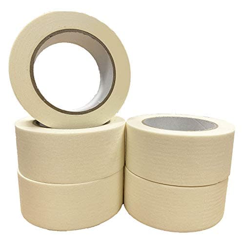 Image of VIROSA Pack of 5 Masking Tape | 48mm Wide, 50 Metre Rolls | Ideal for Painters, Decorators Professional & DIY Use | Painting Walls, Crafts & more