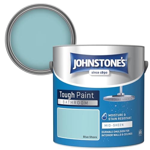 Image of Johnstone's - Bathroom Paint - Blue Shore - Mid Sheen Finish - Stain Blocker Paint - Use in Moist & Damp Areas - Low Odour- Dry in 1-2 Hours - 12m2 Coverage per Litre - 2.5L