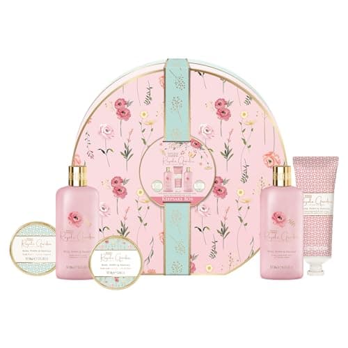 Image of Baylis & Harding Royale Garden Rose, Poppy & Vanilla Luxury Hat Box Gift Set - Vegan Friendly (Pack of 1)