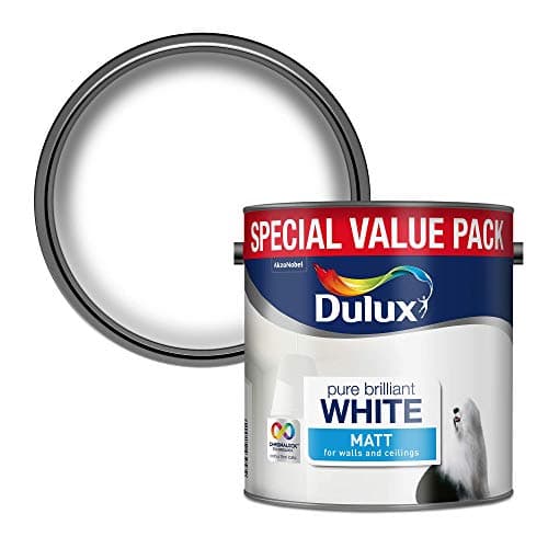 Image of Dulux Walls & Ceilings Matt Emulsion Paint - Pure Brilliant White - 3L