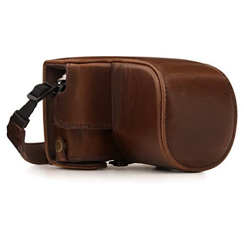 Image of MegaGear Ever Ready Leather Camera Case Compatible with Olympus Pen E-PL10, E-PL9 (14-42mm)
