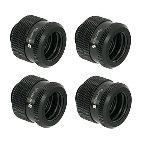 Image of Barrow G1/4" to 14mm Hard Tubing Compression Fitting, Black, 4-Pack