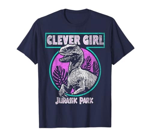 Image of Jurassic Park Distressed Teal Raptor Clever Girl T-Shirt