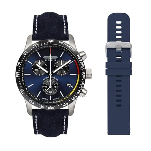 Image of Zeppelin Night Cruise Mens Analogue Quartz Watch with Leather Bracelet 7288-3 Set