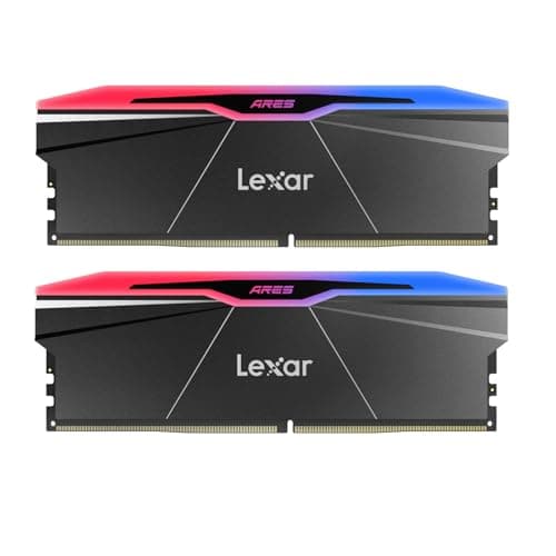 Image of Lexar ARES Gen2 RGB DDR5 RAM 32GB Kit (2x16GB) 6000MHz CL28, 288-Pin UDIMM Desktop Memory, PC Gaming Computer Memory for AMD EXPO/DRAM Empowered by SK hynix/CL28-36-36-68/1.4V(LD5U16G60C28BR-RGD)