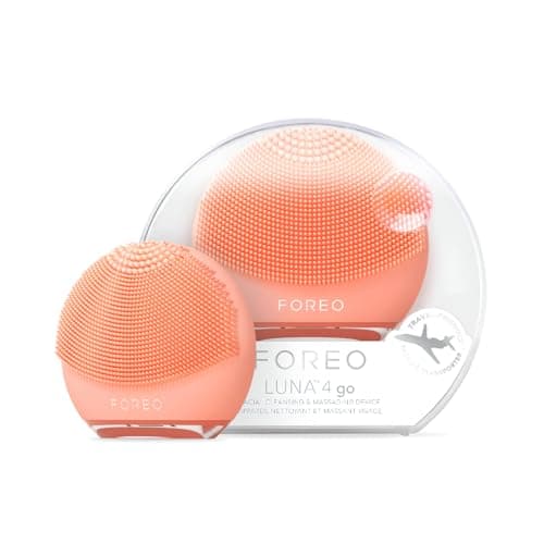 Image of FOREO Luna 4 go Facial Cleansing Brush & Firming Face Massager - Premium Face Brush - Enhances Absorption of Skin Care Products - Simple Face Care Travel Accessories - All Skin Types - Peach Perfect