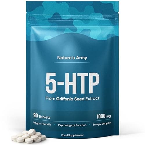 Image of 5HTP Tablets - 90 Tablets Per Pack | 5HTP High Strength Supplement | from Griffonia Seed Extract | 3 Months Supply | UK Made & Vegan