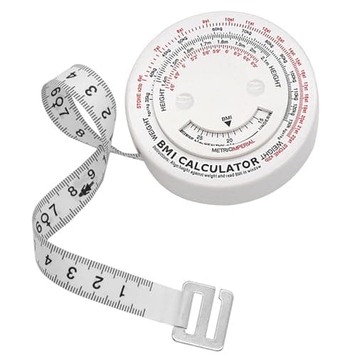 Image of ApexPine BMI Measuring Tape Retractable 150cm, Body Tape Measure with BMI Calculator, Dual Sided Metric & Imperial Tape for Weight Loss, Fitness, Body Measuring, Sewing Tailoring