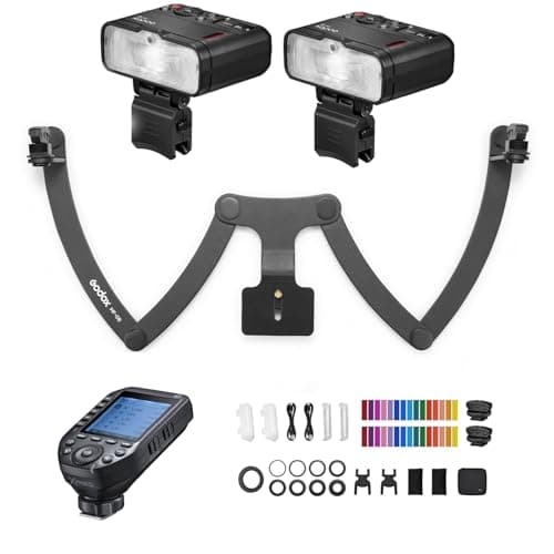 Image of Godox MF12-K2 Flash Kit with 2PCS Macro Flash + XPROII-C Flash Trigger + MF-DB Bracket 2.4G Wireless Transmission Replacement for Canon for Portrait Dental Jewelry Photography