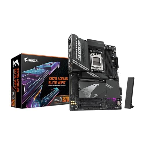 Image of GIGABYTE X870 AORUS ELITE WIFI7 Motherboard - Supports AMD Ryzen 9000 CPUs, 16+2+2 phases VRM, up to 8000MHz DDR5 (OC), 3xPCIe 5.0 + 1xPCIe 4.0, Wi-Fi 7, 2.5GbE LAN, USB 4