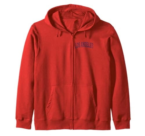 Image of LOS ANGELES LA VARSITY TEXT SPORTY ATHLETIC JERSEY STYLE Zip Hoodie