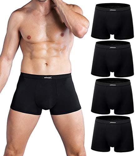 Image of wirarpa Mens Mirco Modal Underwear Trunks Soft Boxer Shorts Gents Microfibre Underpants Multipack Black Size M