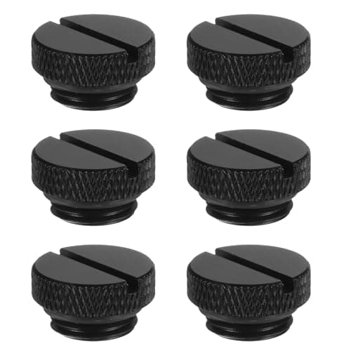 Image of sourcing map 6pcs Water Stop Plug Fitting G1/4" Thread Pc Water Cooling Slot Plugs Fitting Copper Water Stop End Cap for Computer Water Cooling System, Black