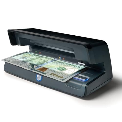 Image of Safescan 70 UV Counterfeit Bill Detector, Small Footprint, Lightweight, Great for Bills, IDs, Credit Cards, Suits All Currencies, Powerful 9W UV Light, White Light, CE Certified, 3-Year Warranty