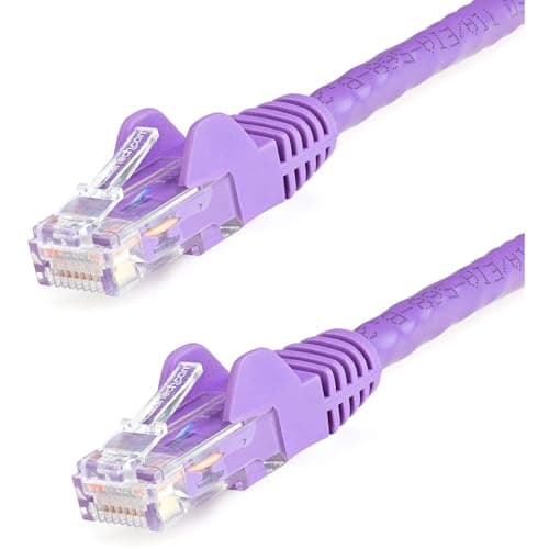 Image of StarTech.com 5ft CAT6 Ethernet Cable - Purple CAT 6 Gigabit Ethernet Wire -650MHz 100W PoE++ RJ45 UTP Category 6 Network/Patch Cord Snagless w/Strain Relief Fluke Tested UL/TIA Certified (N6PATCH5PL)