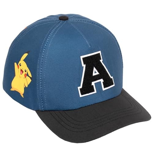 Image of Pokemon Personalised Baseball Cap for Boys Embroidered Letter Adjustable Snapback Kids Hat 100% UV Protection Summer Holiday Cap Dark Blue