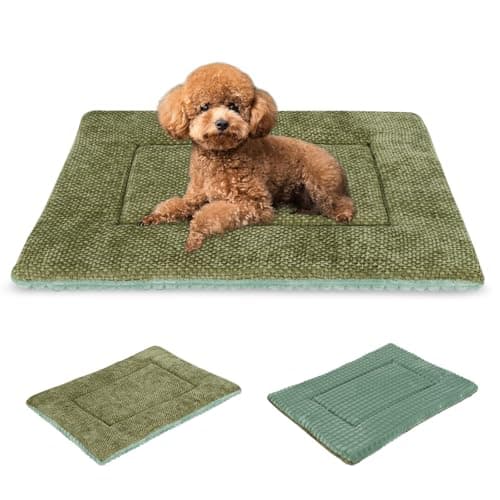 Image of Vejaoo Dog Bed, Dog Crate Pad, Reversible Washable Cushion, Soft Plush Puppy Mat, Memory Foam Mattress for Small Medium Large Dogs and Prevent Catching Mats for Cats XZ016