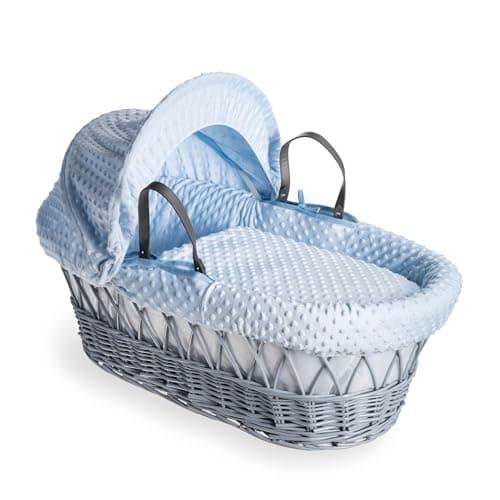 Image of Clair de Lune Dimple Grey Wicker Moses Basket