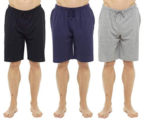 Image of Keanu Mens 3 Pack Lounge Shorts Cotton Pyjama Short Trouser Bottoms Jersey Night Wear Summer Sizes M-3XL (BGN, XL)