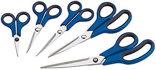 Image of Draper 75552 5-Piece Soft-Grip Household Scissors Set,Blue