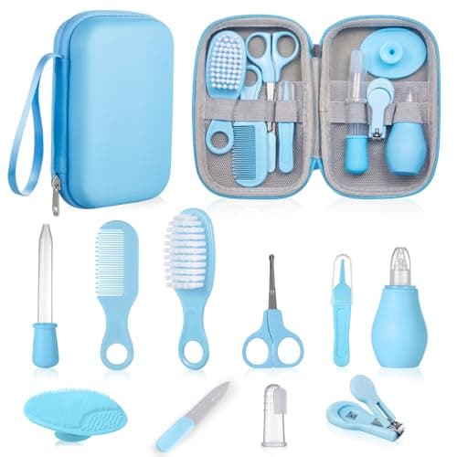 Image of Baby Healthcare and Grooming Kit, Lictin 12PCS Nursery Care Kit, Newborn Safety Health Care Set with Hair Brush,Comb,Nail Clippers and More for Newborn Infant Toddlers Baby Boys