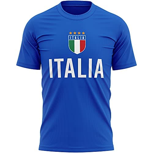 Image of Purple Print House Italy Football Shirt, Italy Shirt for Men, Italia Tshirt, Mens Top 2024 Blue Cotton Jersey, XL, Royal Blue