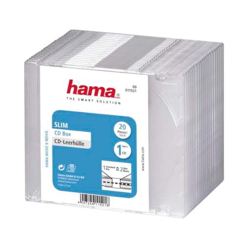 Image of Hama Slim CD Box, pack of 20, transparent, value pack