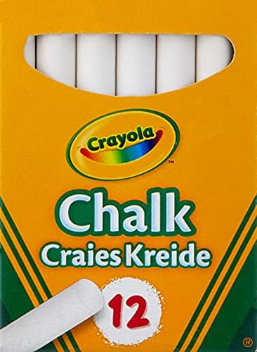 Image of Crayola White Chalk 12ct, Anti-Dust Chalkboard Chalk Sticks, Back to School Classroom Supplies