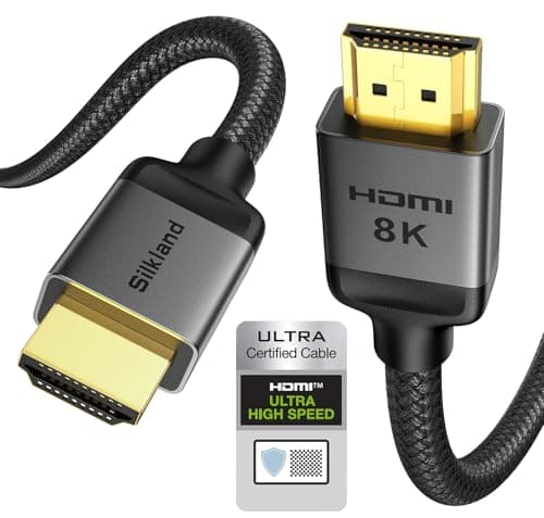 Image of Silkland 4K@120Hz HDMI®2.1 Cable 2M Certified, [8K@60Hz, 4K@144Hz, 2K@240Hz] Ultra High Speed HDMI® Cable 48Gbps Upgrade Braided, VRR, HDR, eARC, HDCP2.3, Compatible for Xbox Series X/PS5/PS4/TV