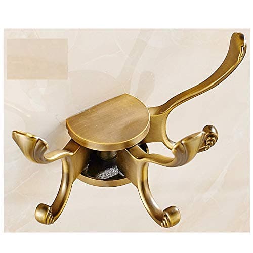 Image of Fransande-Antique Solid Brass Three Foldable Arms Coat Hook, Three Swivel Towel/Clothes/Hats/Keys Hanger Hooks for Bathroom Toilet Kitchen Living Room, Wall Mount(Bronze)