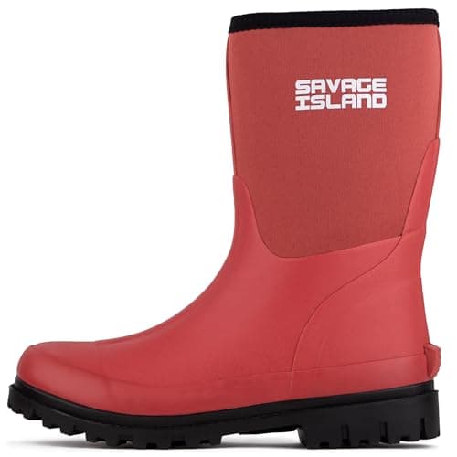 Image of Savage Island Women's Short Neoprene Insulated Rubber Wellington Boots Warm Lined Fully Waterproof Wellies