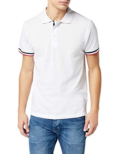 Image of Clique Mens Newton Stripe Detail Polo Shirt White L