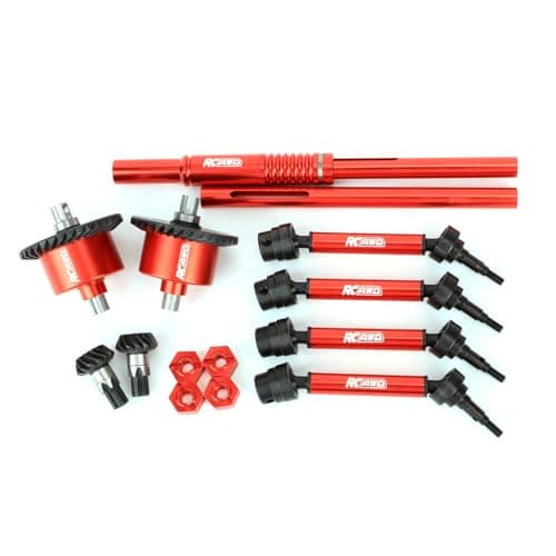 Image of RCAWD Front and Rear Full Metal Differential Shaft Set 34T/13T with 30K Differential Oil for ARRMA Granite, Senton, Old Big Rock, Typhoon, 3S Brushless and Brushed Series 1/10 Upgrade Parts