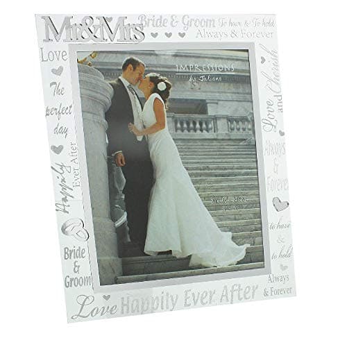 Image of Juliana Wedding Day Mr & Mrs 8 X 10 Glass Mirror Photo Frame WG60880