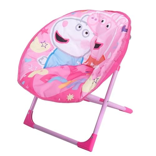 Image of Relsy Peppa Pig Kid's Folding Chair Children's Bedroom Furniture, Peppa Pig Moon Chair Pink & Purple 50cm Collapsible Camping Seat For Kids