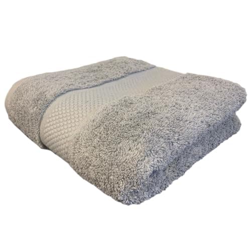 Image of Sue Rossi Hand Towels 100% Turkish Organic Combed Cotton, Bathroom Or Kitchen Towel, 600gsm Thick, Very Soft Plush & Absorbent, 50 x 90cm, Single Or Twin Set Premium Quality (Silver Grey, 1)