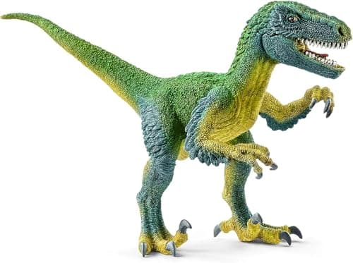 Image of Schleich Dinosaurs - Velociraptor Figurine with Movable Jaw and Arms - Realistic Raptor Dino Toy with Feathered Body and Claws - Durable Dinosaur Action Figure for Imaginative Play - Kids 4+ | 14585