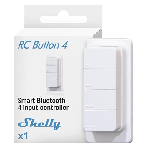 Image of Shelly BLU RC Button 4 - Bluetooth Smart Remote Control Switch, Wireless, Strong encryption, Multi-click Action Trigger, Home Automation, Compatible with Alexa and Google Home, Gateway Required