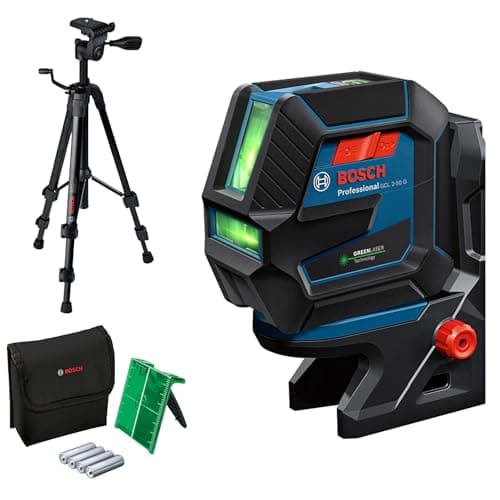 Image of Bosch Professional Laser Level GCL 2-50 G (Green Laser, Interior, RM 10 Mount, Tripod BT 150, Visible Working Range: up to 15m, 4X AA Battery, in Cardboard Box)