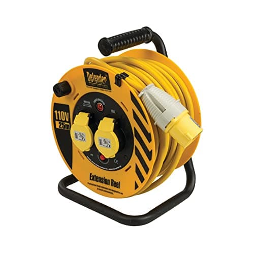 Image of Defender Cable Reel 2.5mm2 2-Way 16A 25 m 110V (E86455)