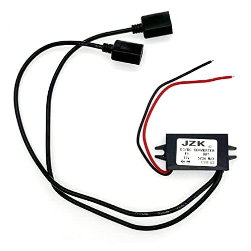 Image of JZK Car Power Converter DC 12V to 5V/ 3A Voltage Converter with Dual USB Adapter Connectors for Phone Charging car Audio Radio etc